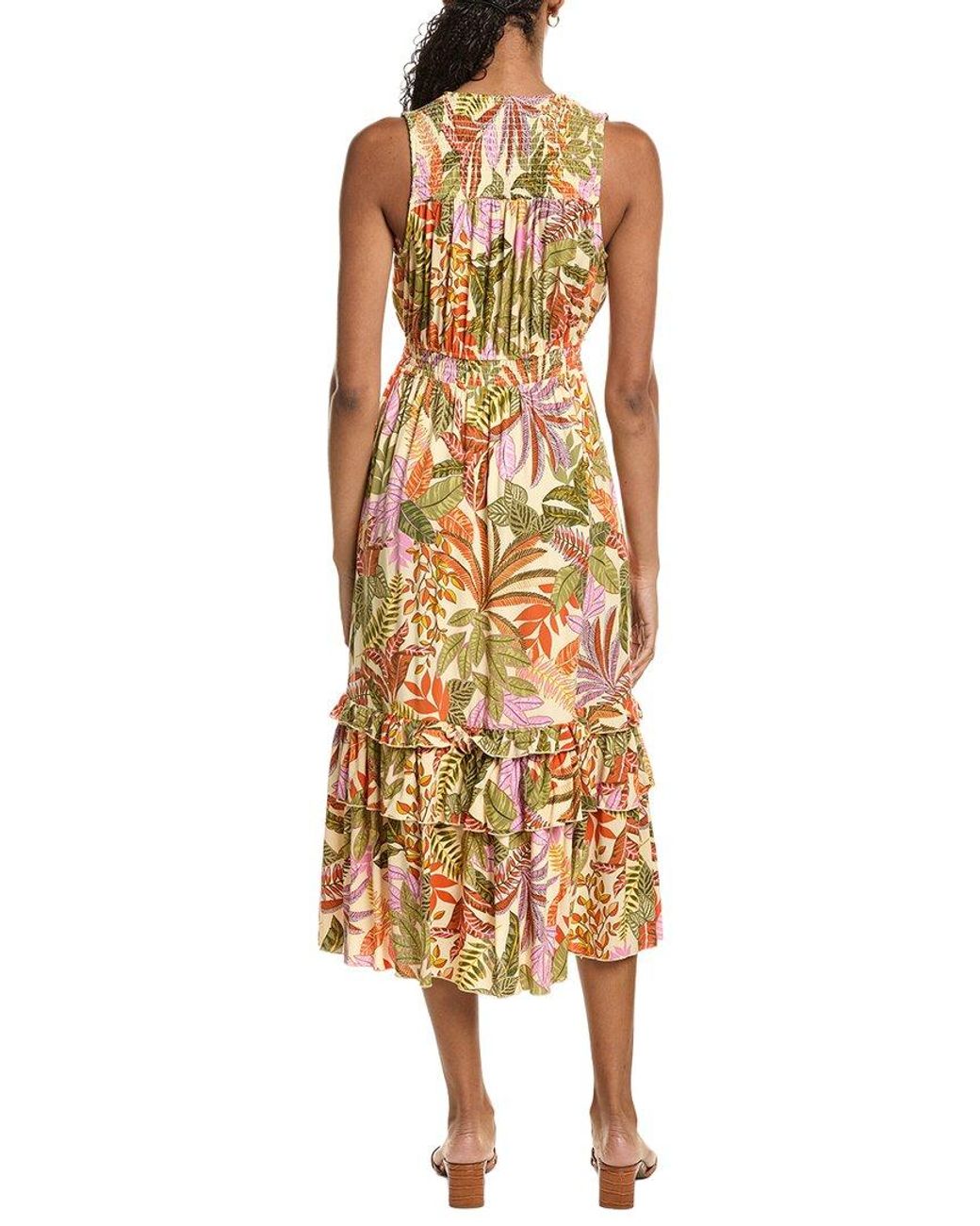 Nanette Lepore Metallic Printed Midi Dress