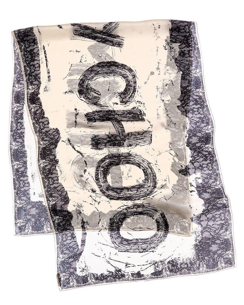 Jimmy Choo Black Logo Silk Scarf
