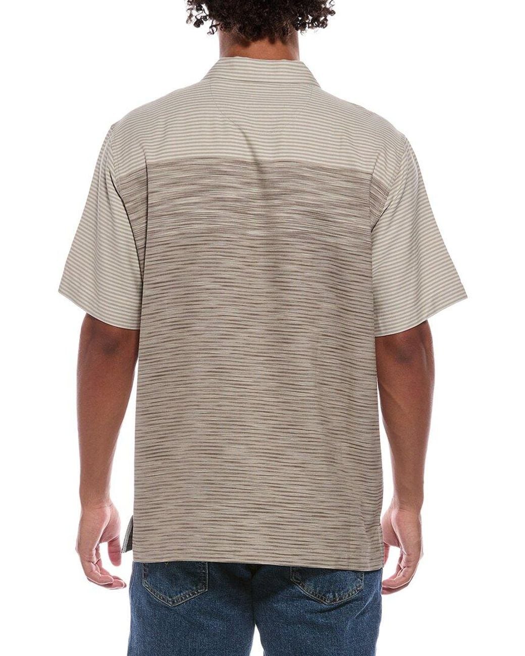 Tommy Bahama Gray Salento Sands Silk Camp Shirt for men