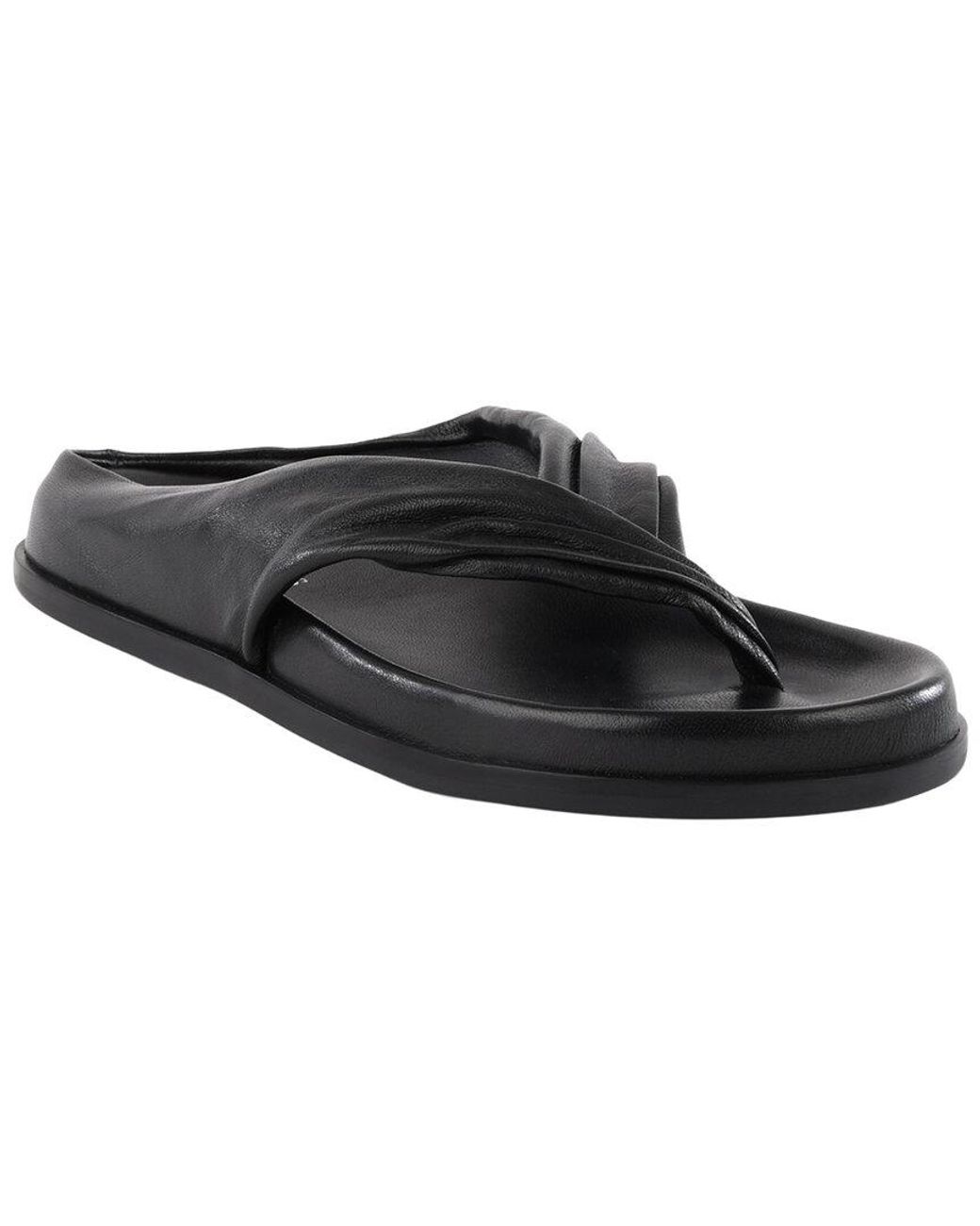 Seychelles Black Draped Leather Sandal