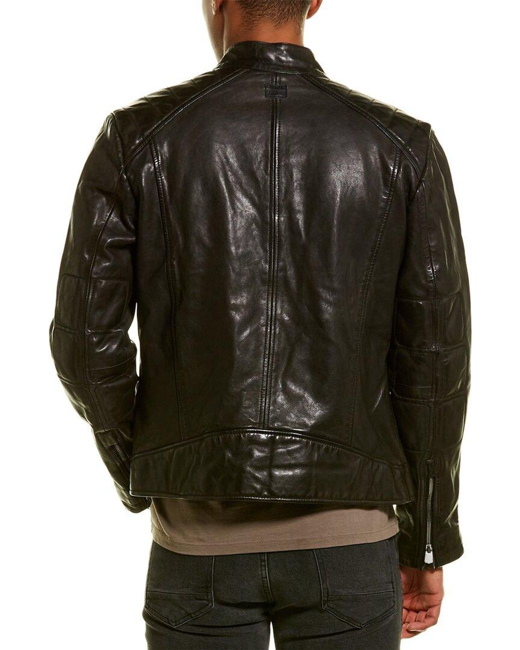 G-Star Raw Leather Jacket Black GPL Suzaki Men's UK Medium *REF37* 