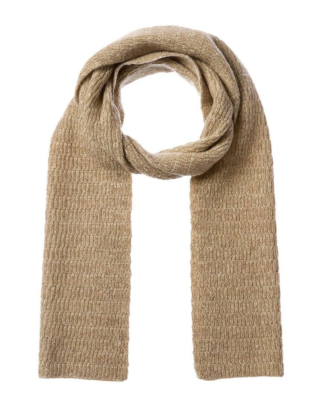 Portolano Natural Ribbed Wool & Cashmere-Blend Scarf for men