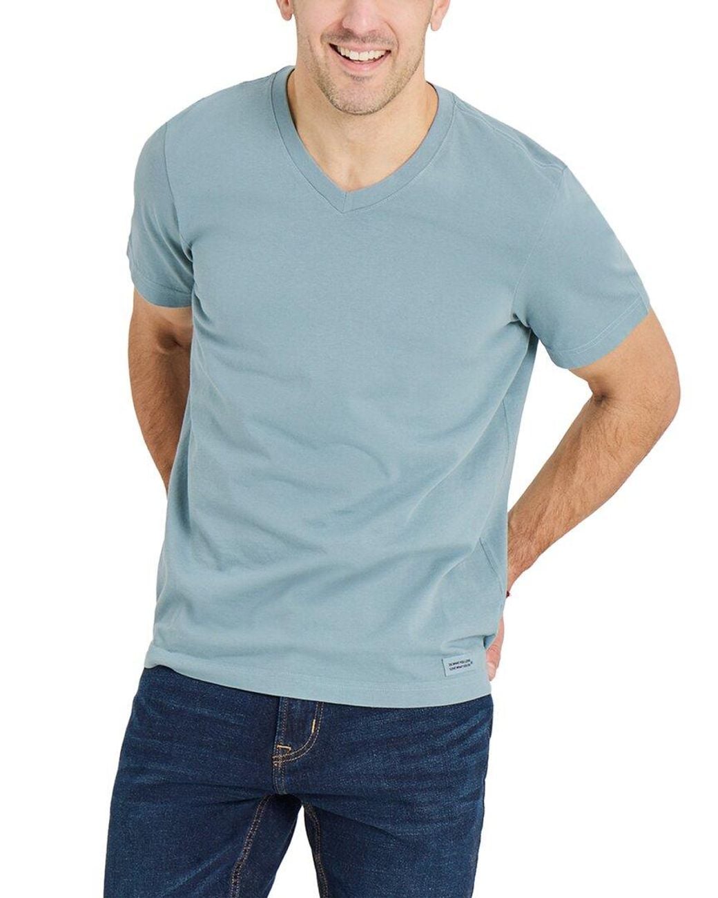 Life Is Good. Blue Crusher T-Shirt for men