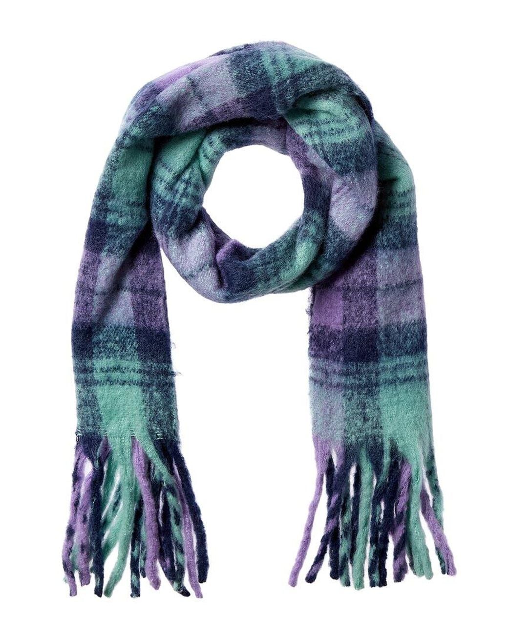 La Fiorentina Blue Plush Fringe Scarf