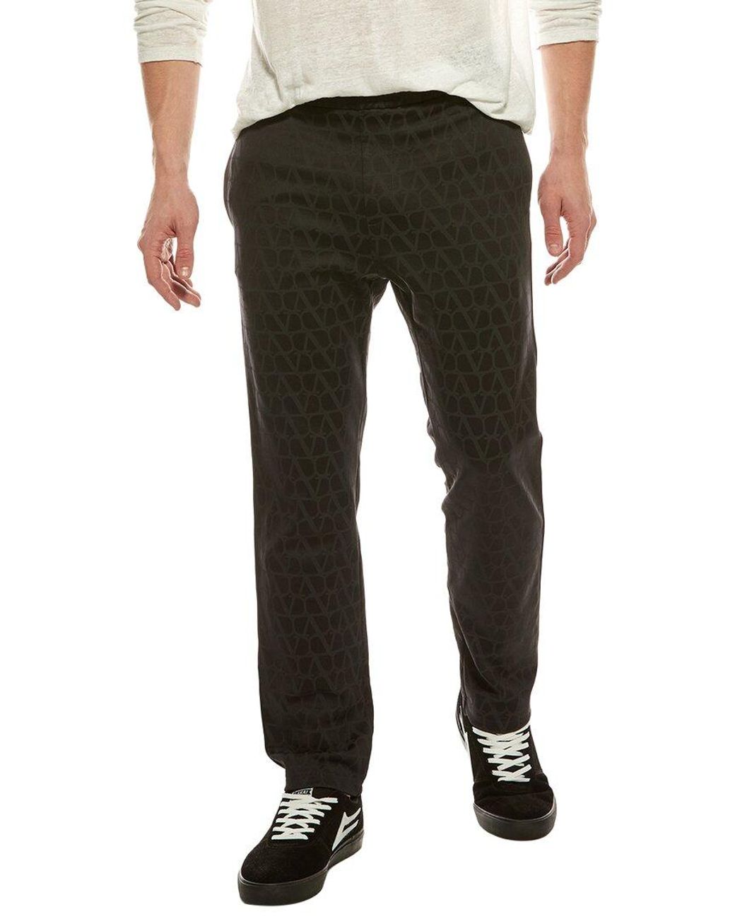 Valentino Black Print Pant for men