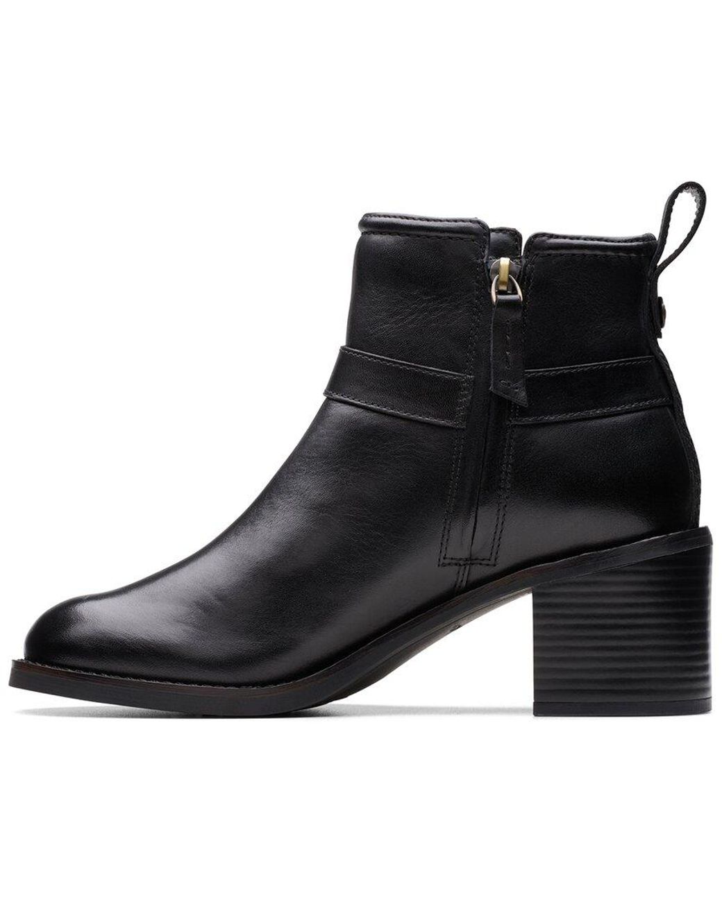 Clarks Black Chamberly Trim Leather Boot
