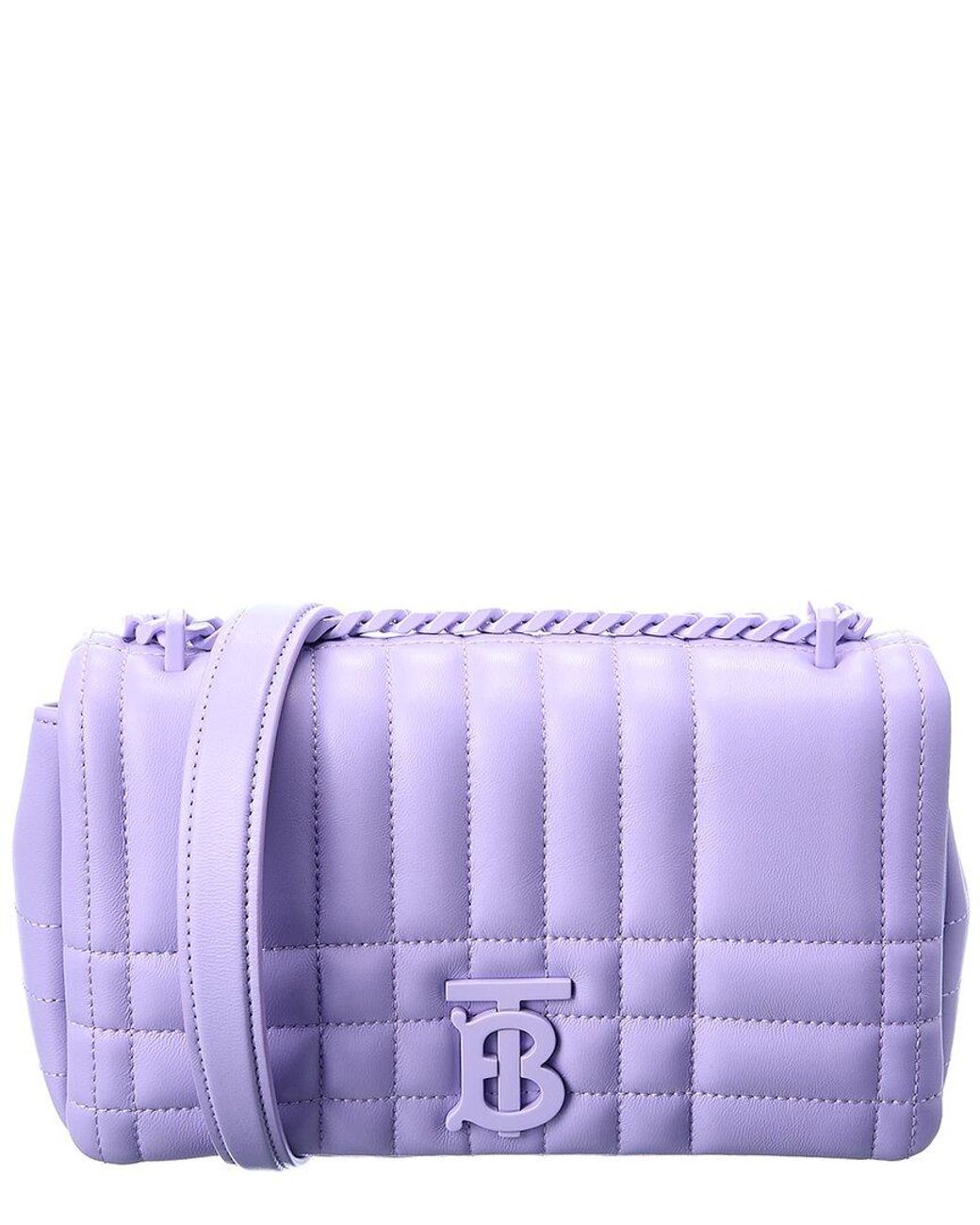 Burberry Leather Stitched Profile Handbags in Purple for Men