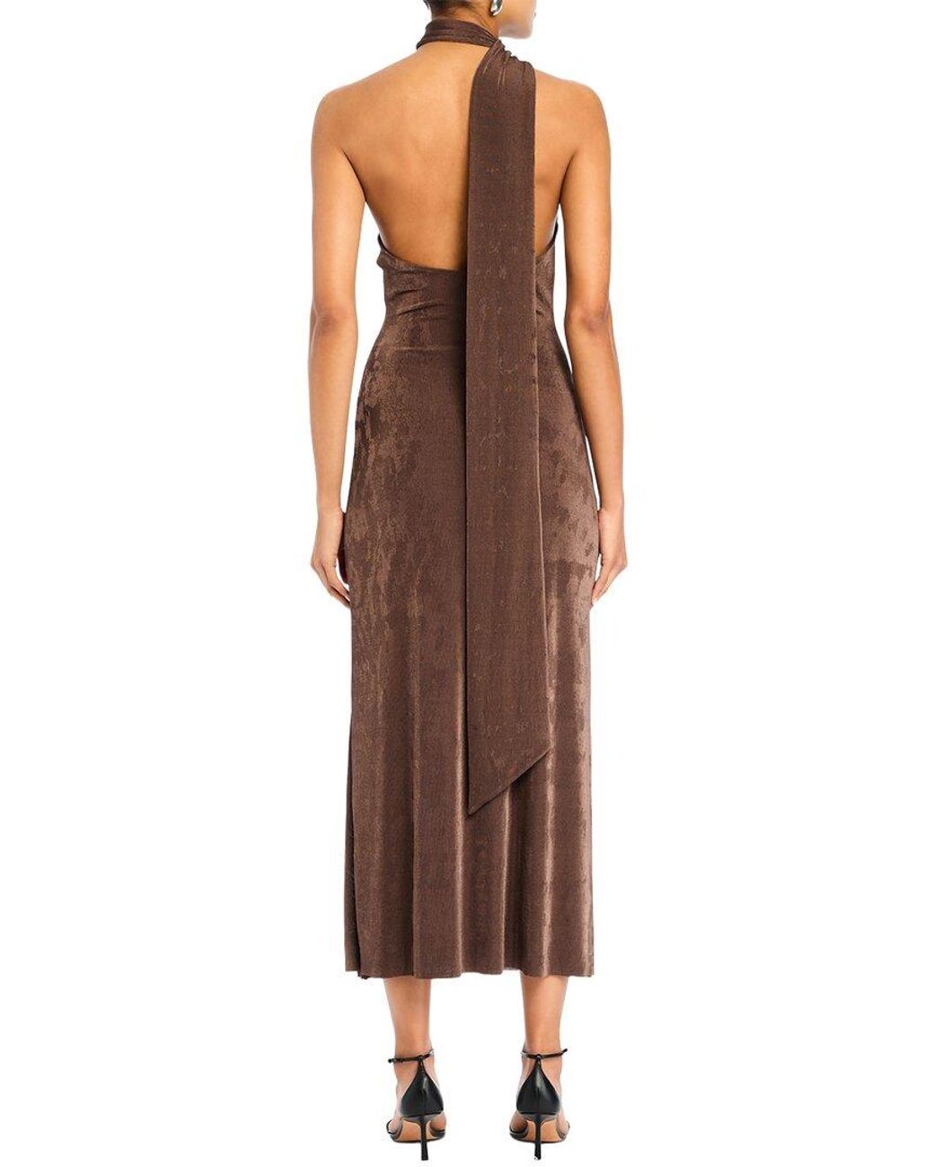 SER.O.YA Brown Seroya Tre Midi Dress