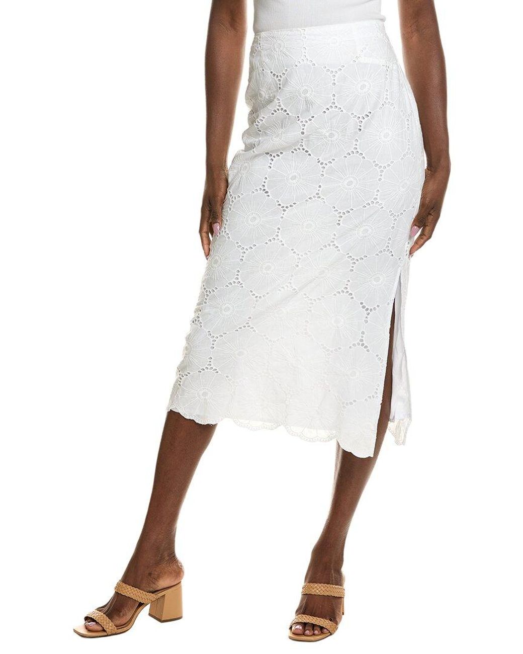 Vince Camuto White Straight Skirt
