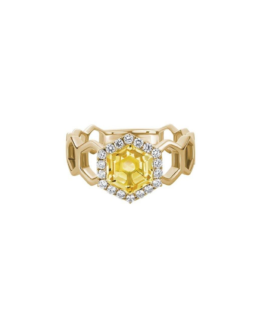 Diamond Select Cuts White 14K Diamond .22 Ct. & 1.32 Ct. Citrine Ring