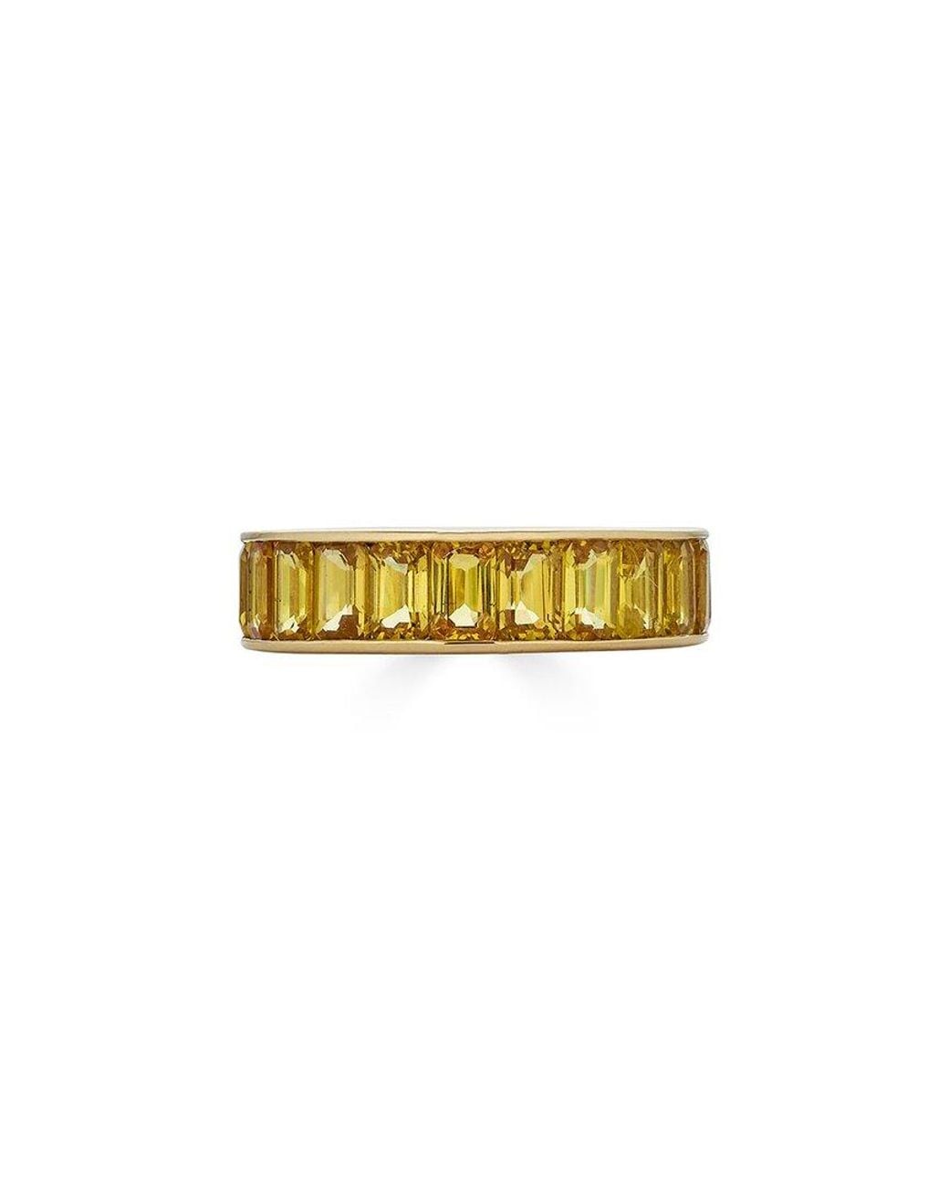 Diana M Metallic Fine Jewelry 18K 7.02 Ct. Tw. Sapphire Eternity Ring