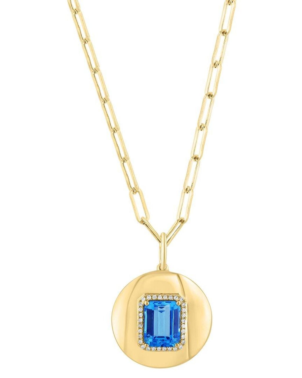 Effy Fine Jewelry Metallic 14K 2.99 Ct. Tw. Diamond & Topaz Necklace