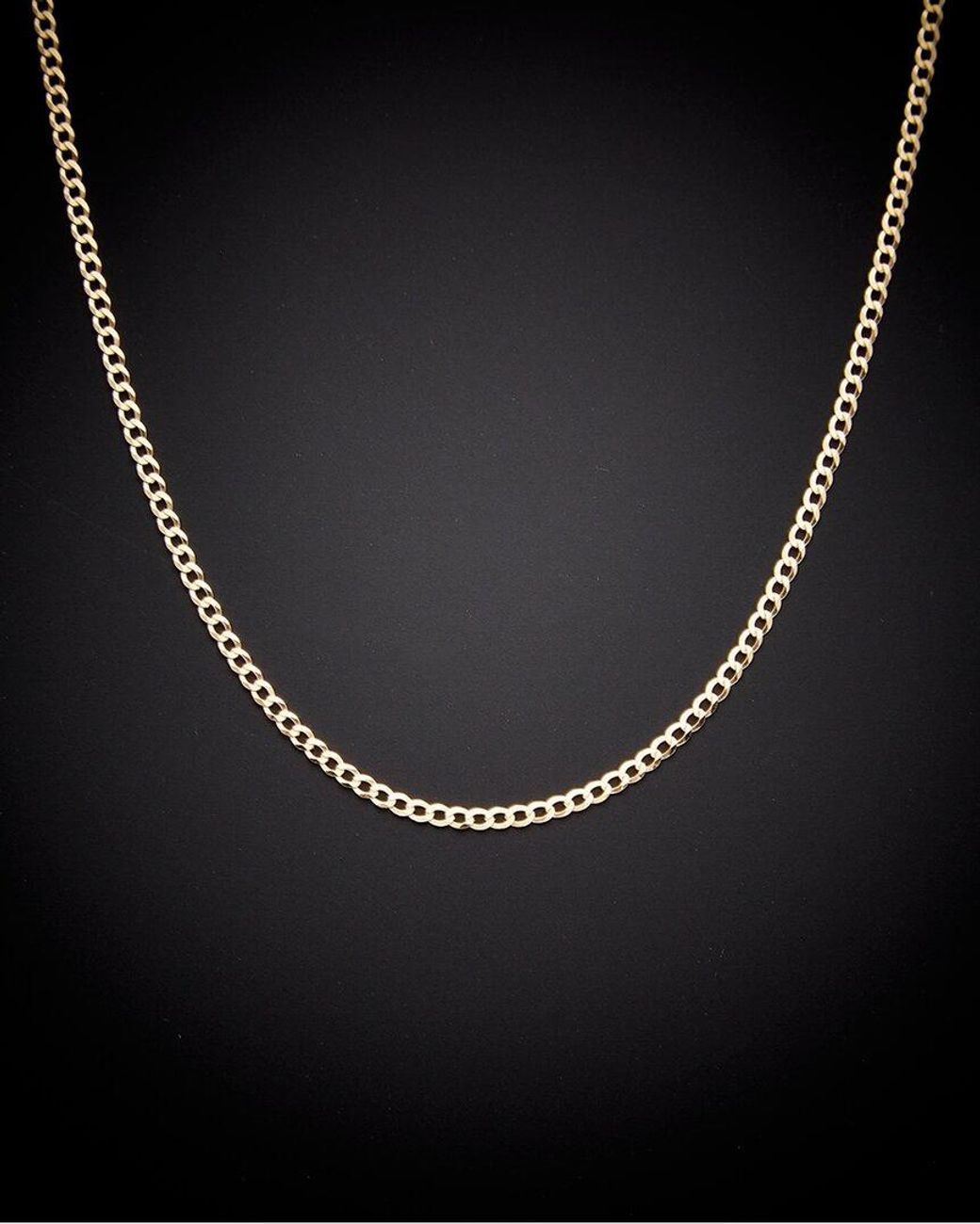 Italian Gold Black 14k Curb Chain Miami Link Necklace