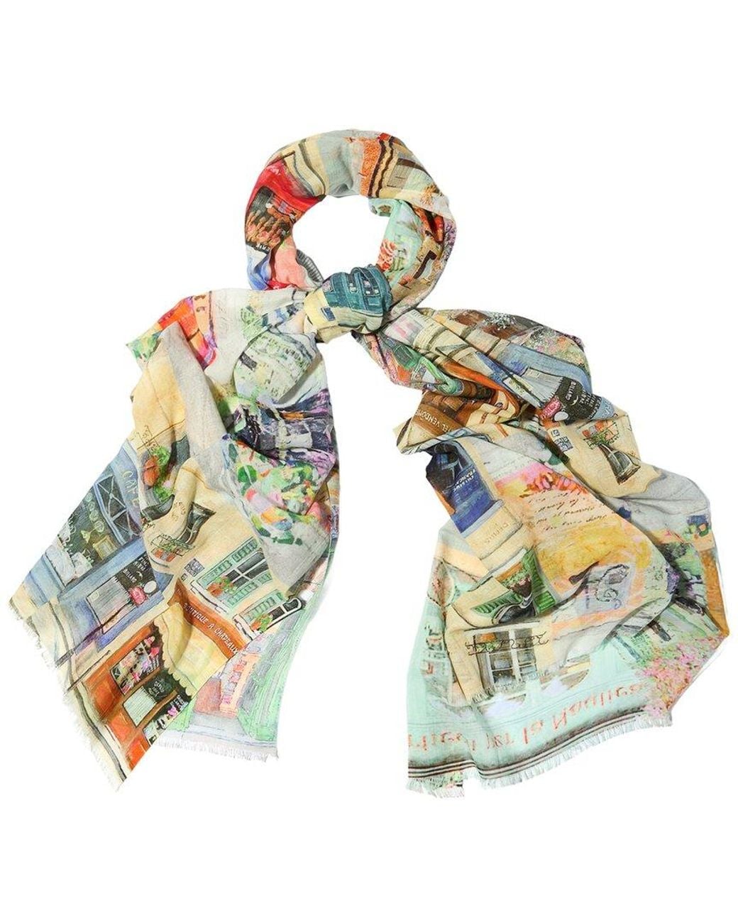 Saachi Blue City Printed Scarf