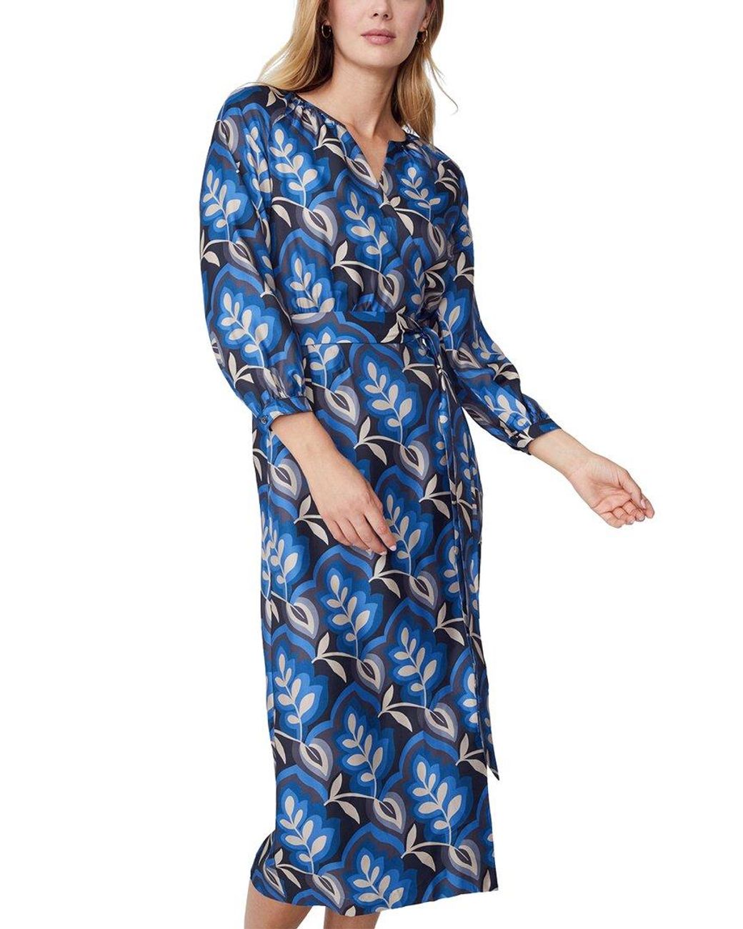J.McLaughlin Blue Seville Silk-Blend Dress