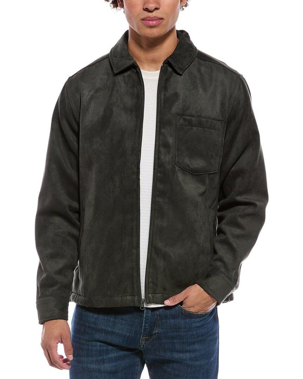 Vintage 1946 Black Bonded Printed Fleece Lined Jacket for men
