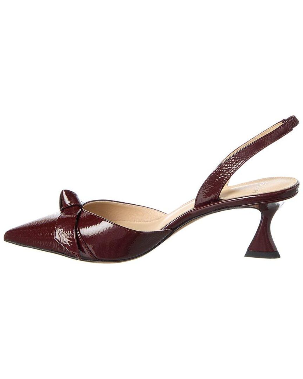 Alexandre Birman Brown Clarita Bell 60 Patent Slingback Pump