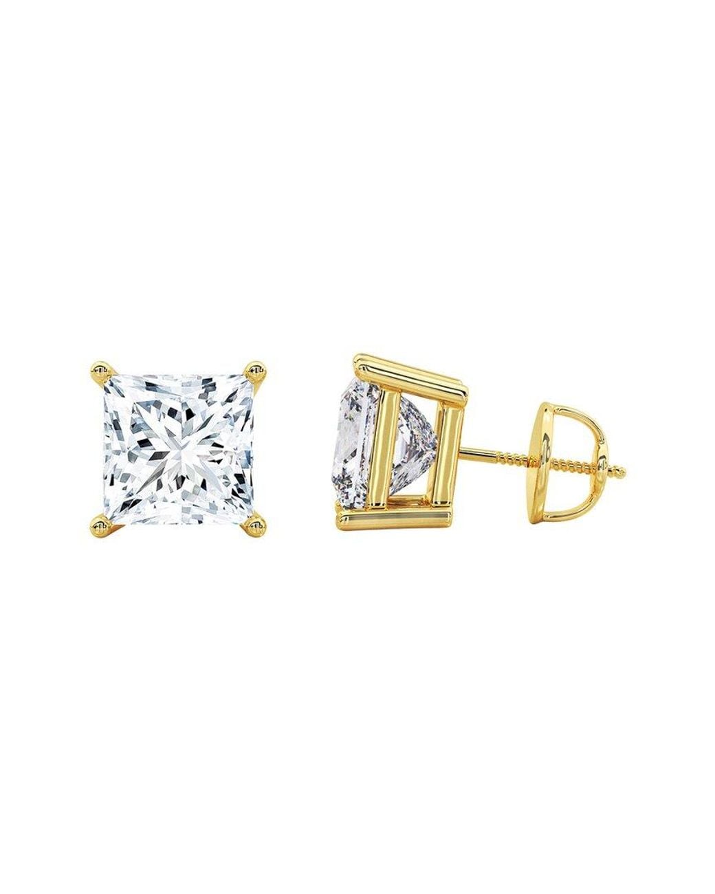Lab Grown Diamonds Metallic 14K 9.00 Ct. Tw. Lab-Grown Diamond Earrings