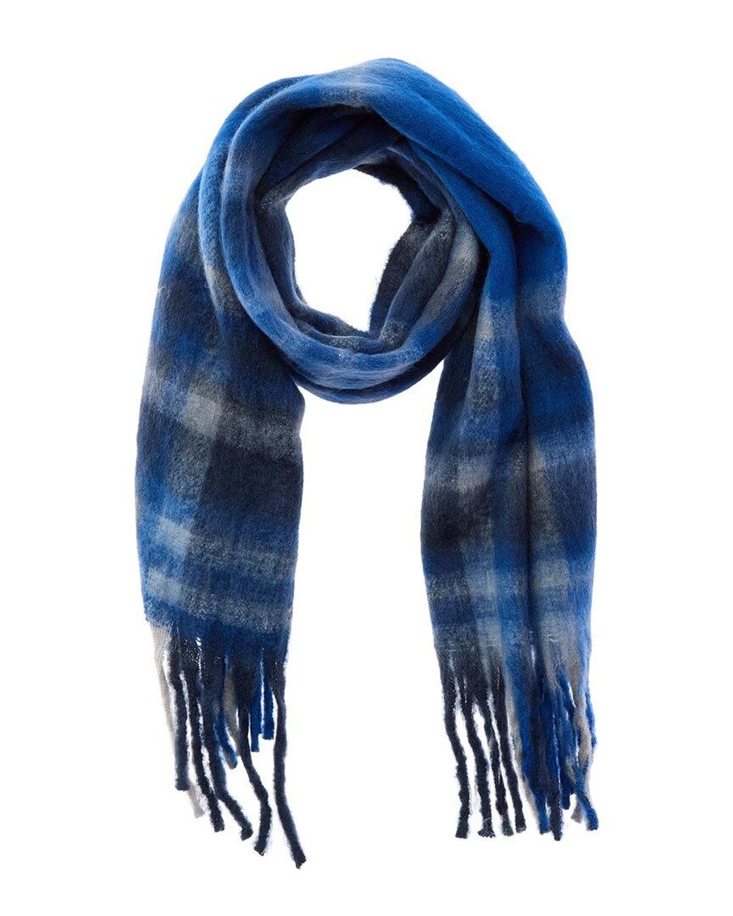 La Fiorentina Blue Plush Fringe Scarf