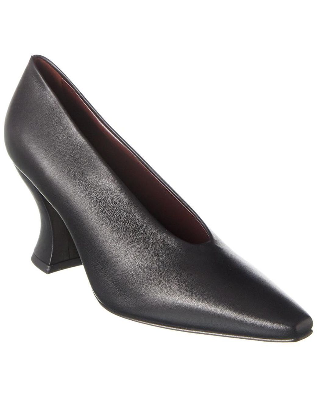 Bottega Almond Leather Pump in Black Save 20 Lyst