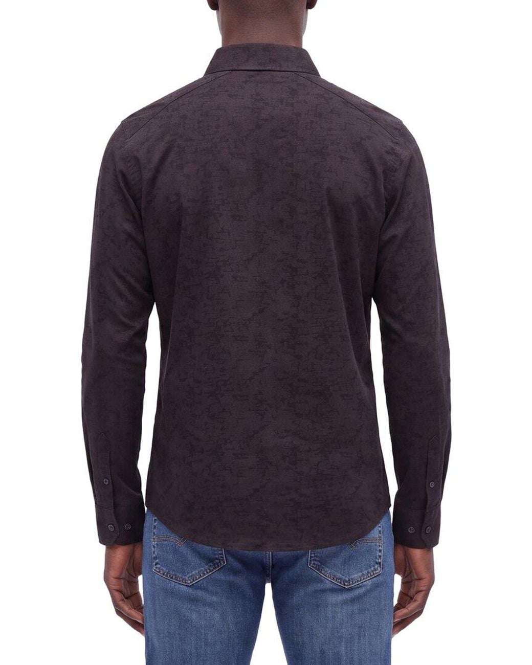 Raffi Blue Print Button Front Shirt for men