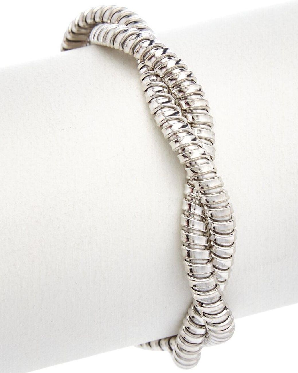 Meshmerise White 18k Over Silver 0.16 Ct. Tw. Diamond Bracelet