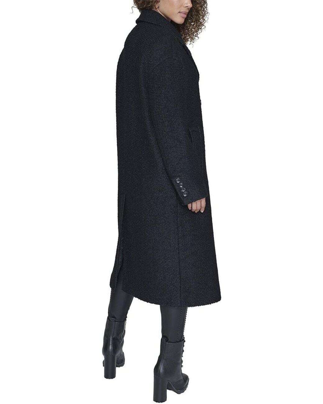 Karl Lagerfeld Black Wool-Blend Coat