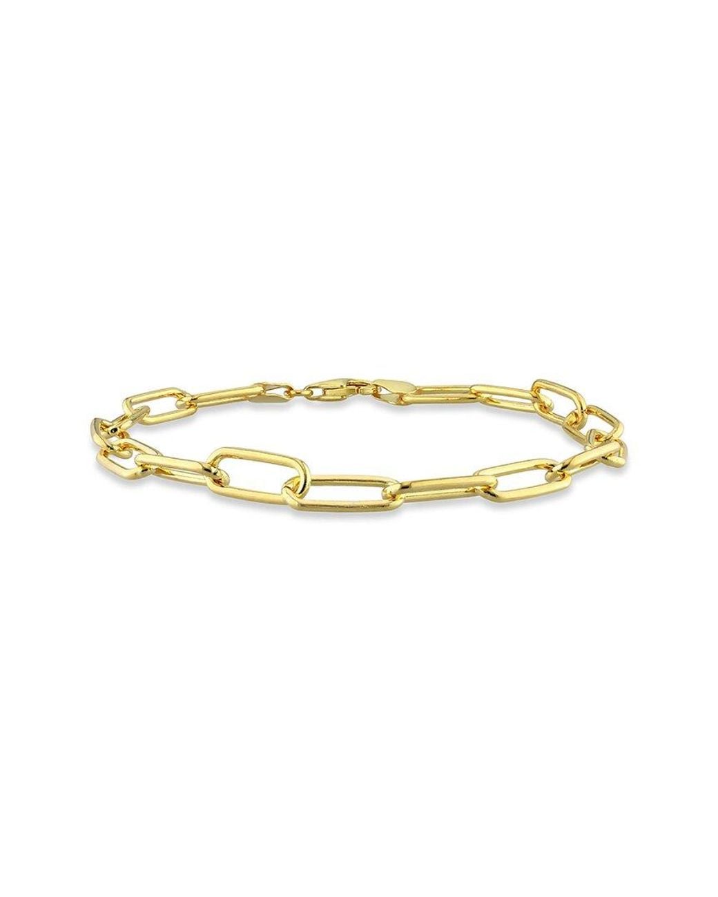Italian Silver Metallic Paperclip Chain Bracelet