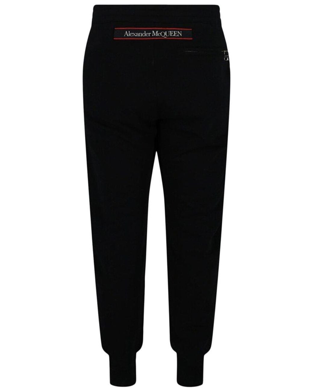 McQueen Black Selvedge Logo Tape Detail Joggers for men