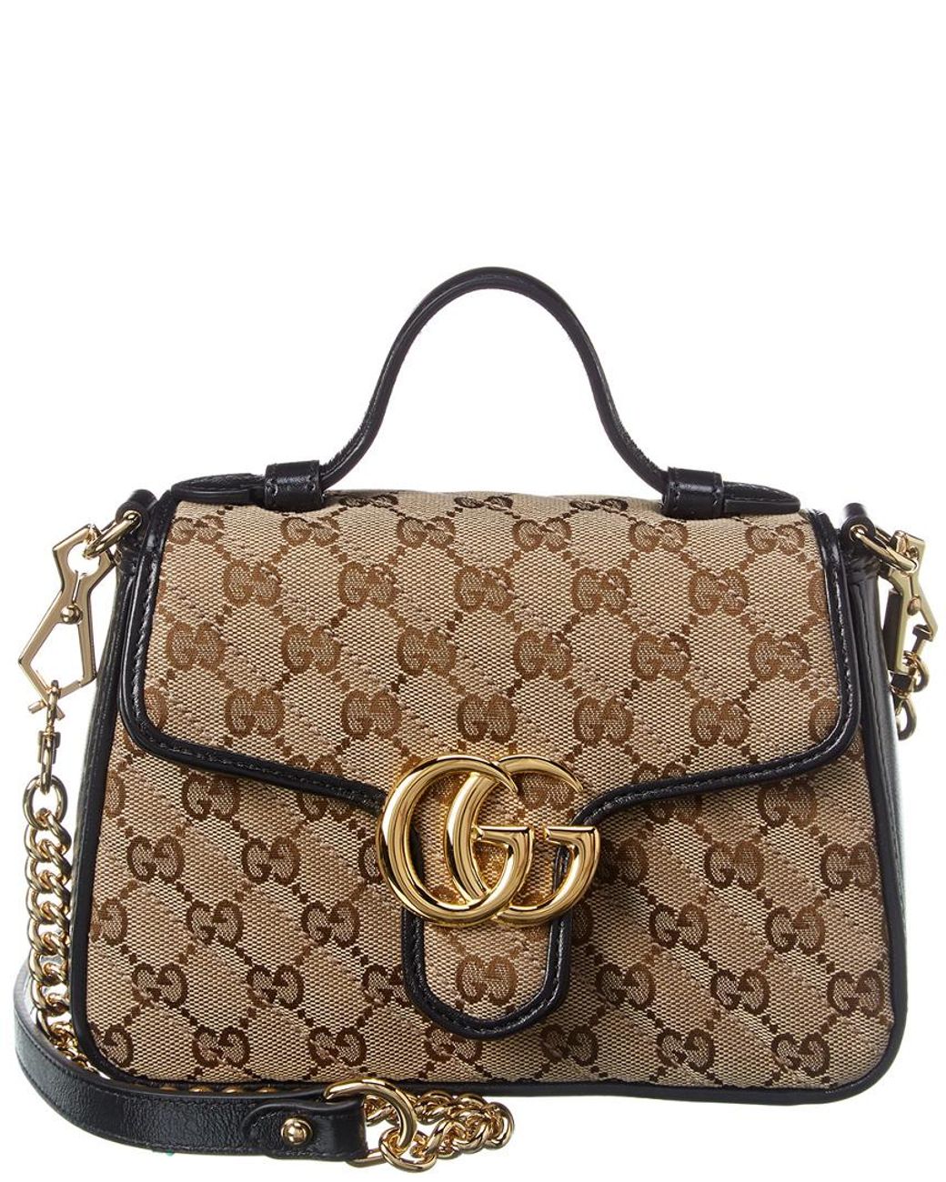 tema Imperialisme Daisy Gucci GG Marmont Mini Canvas & Leather Top Handle Shoulder Bag in Brown |  Lyst