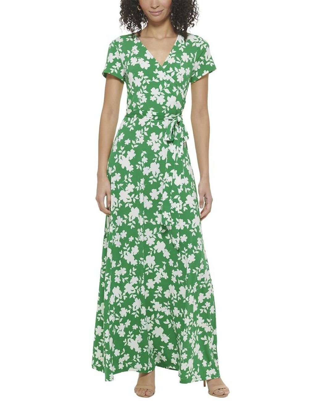 Eliza J Printed Ity Wrap Maxi Dress in Green Lyst UK