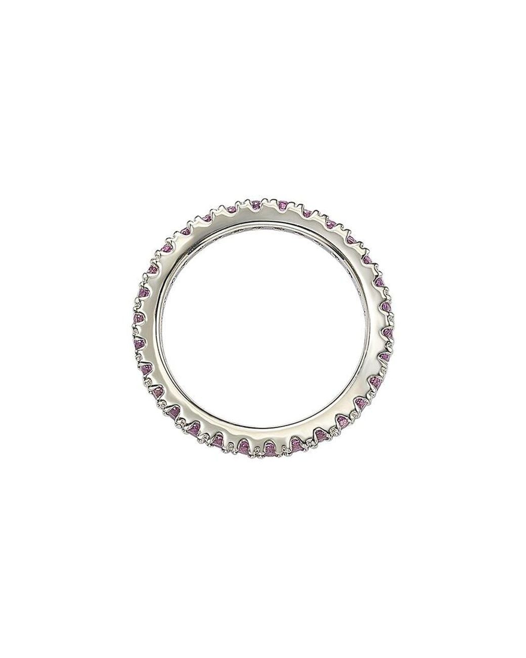 Suzy Levian Metallic Silver Cz Stackable Ring