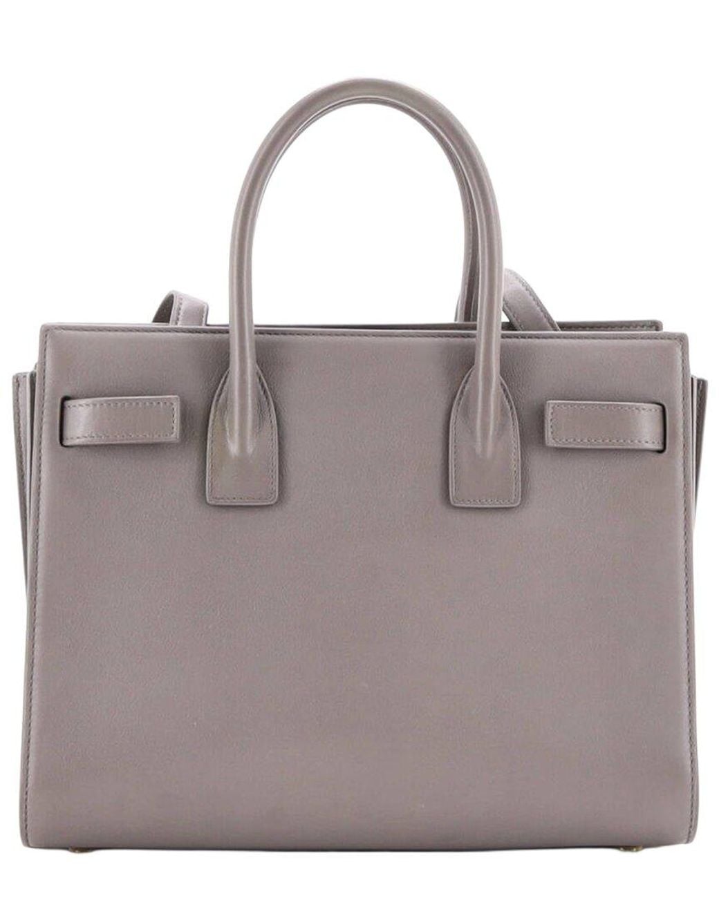 Saint Laurent Gray Sheep Leather Sac De Jour Bag Baby (Authentic Pre-Loved)