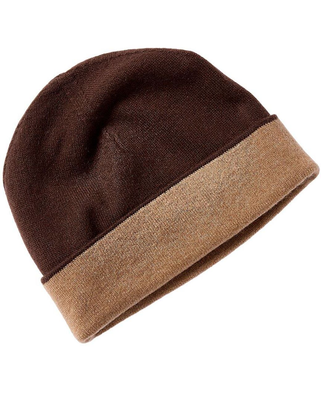 Forte Brown Cashmere Reversible Jersey Cashmere Skull Cap