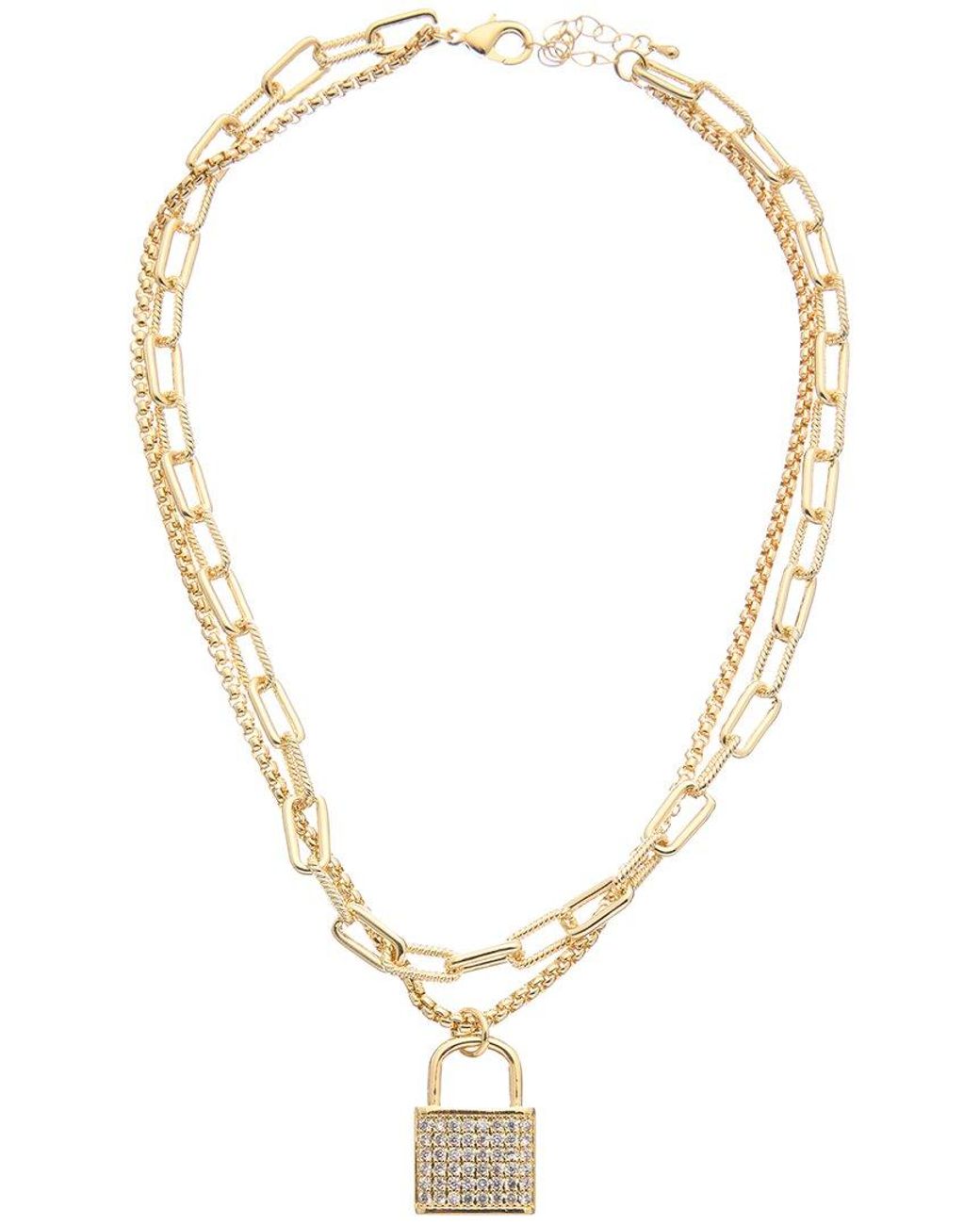 Juvell Metallic 18k Plated Cz Link Necklace