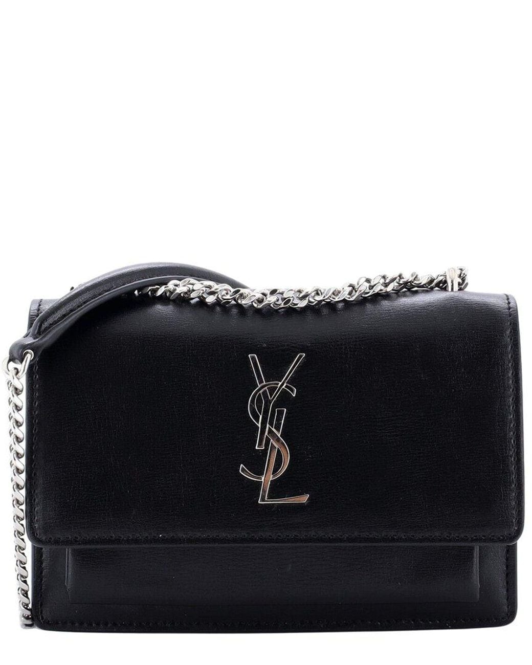 Saint Laurent Black Sheep Leather Sunset Chain Wallet (Authentic Pre-Loved)