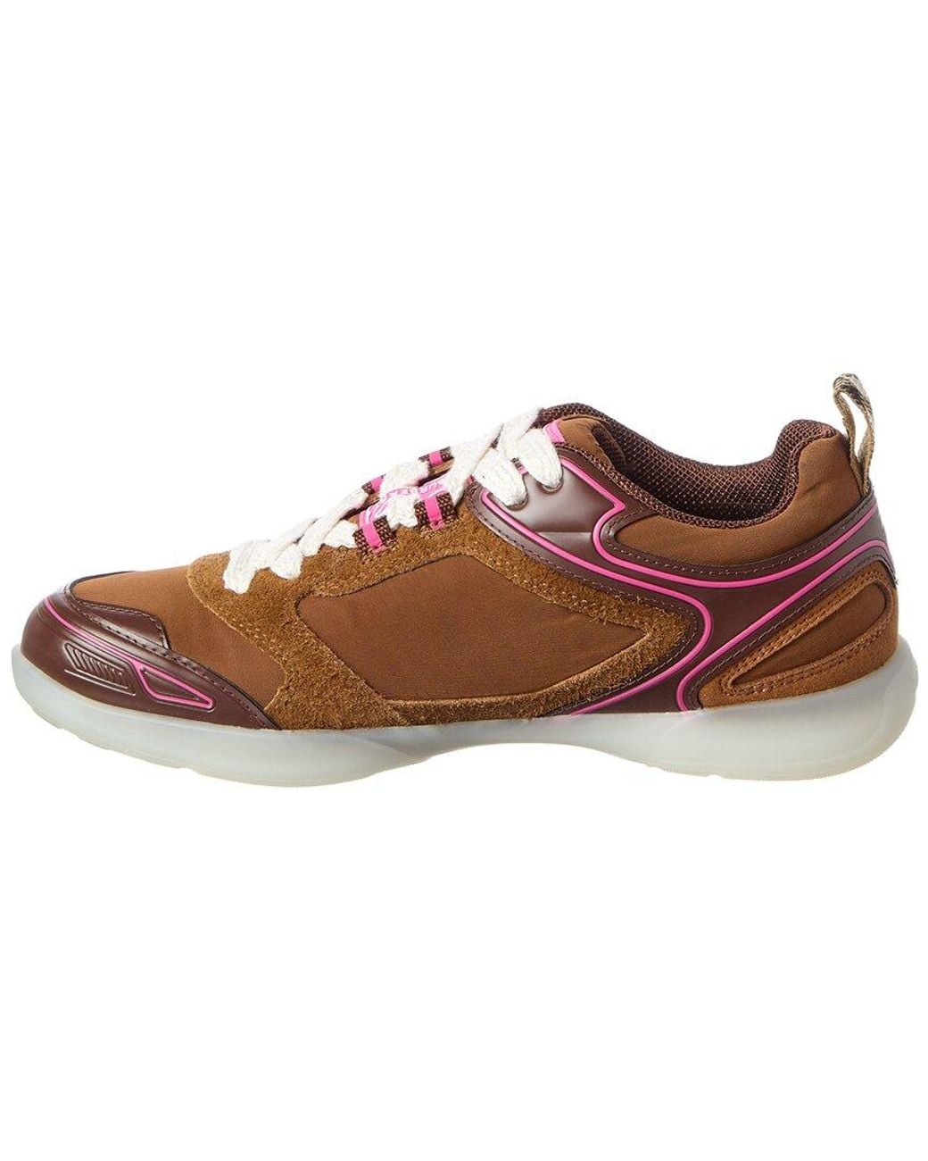 Burberry Pink Matrix Sport Suede & Canvas Sneaker