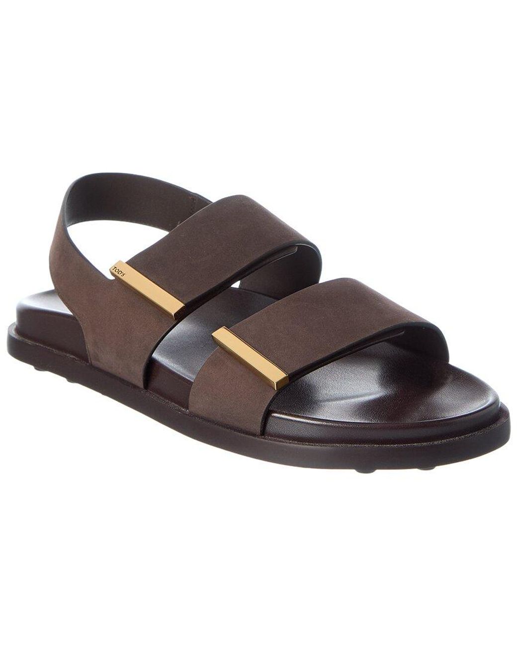 Tod's Brown Suede & Leather Sandal