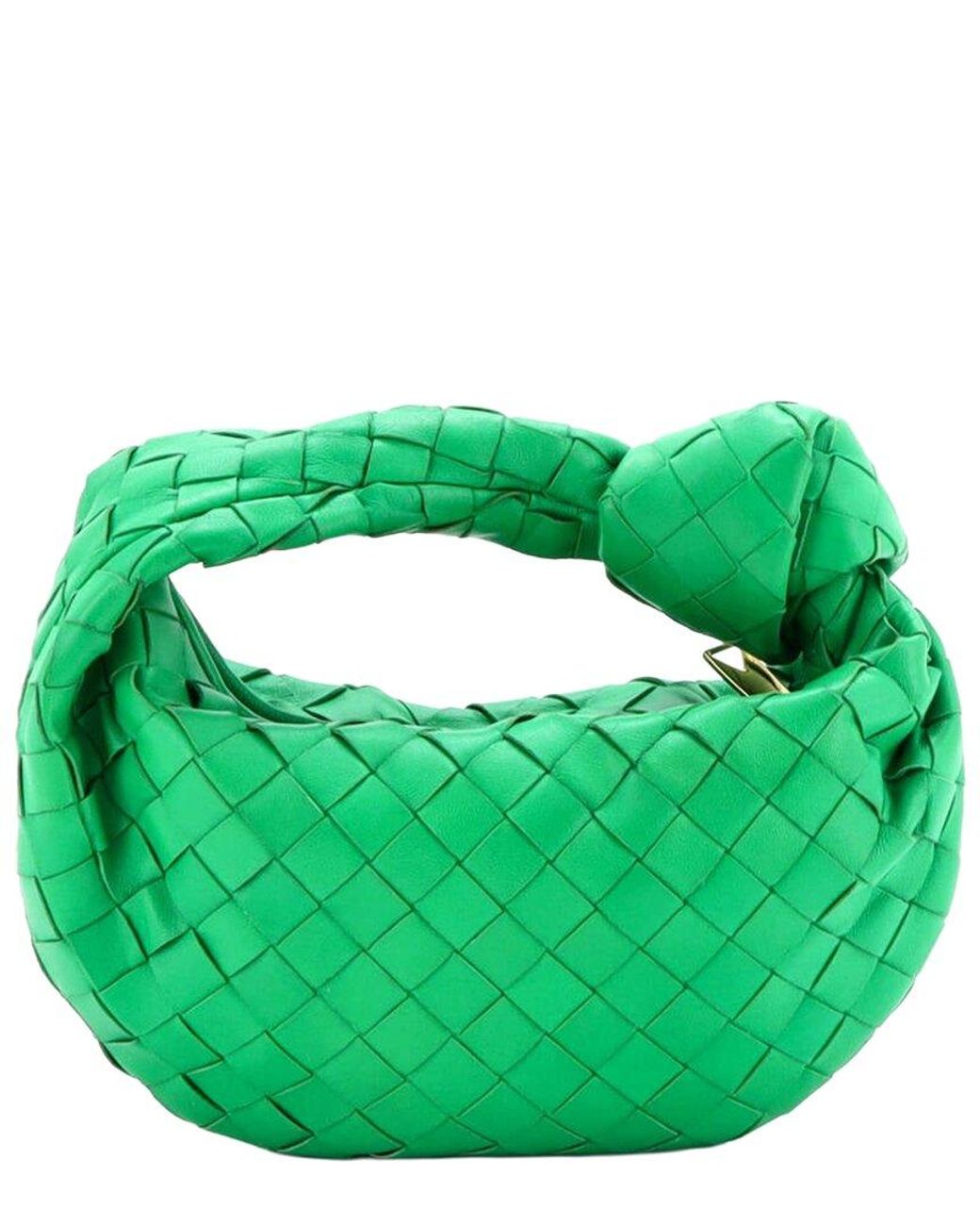 Bottega Veneta Green Intrecciato Nappa Jodie Hobo Mini (Authentic Pre-Loved)