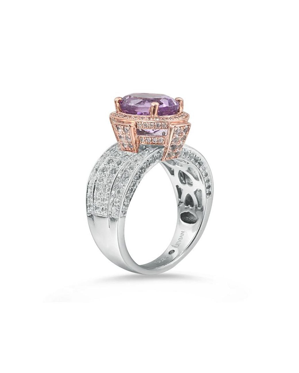 Suzy Levian White Two-tone Silver 4.90 Ct. Tw. Gemstone Statement Ring