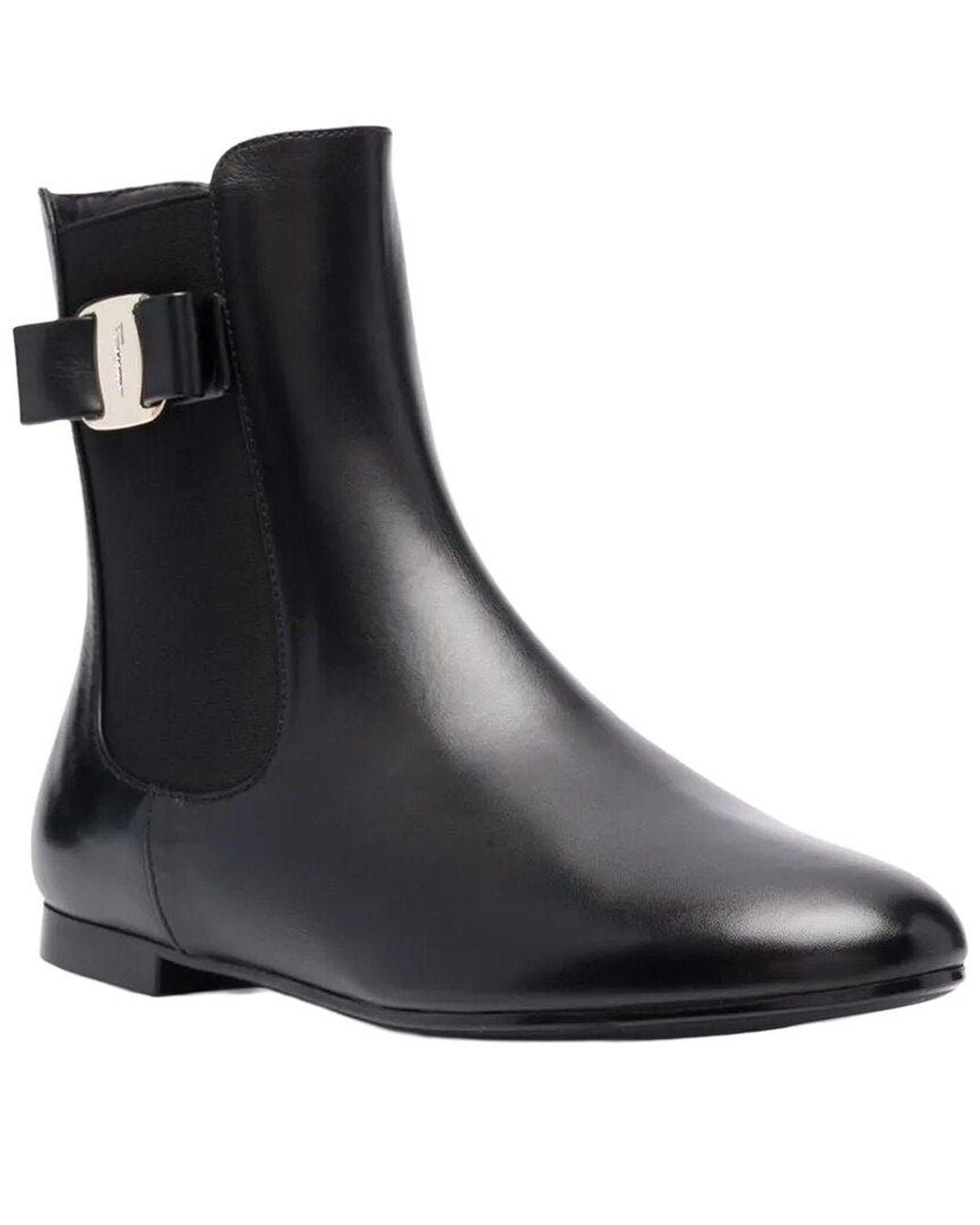Ferragamo Black Vara Bow Leather Bootie