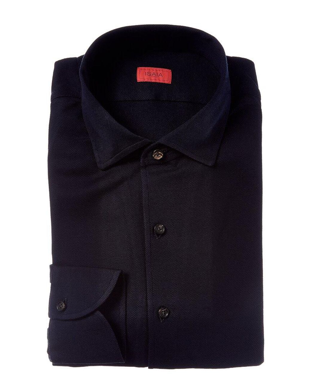 Isaia Blue Jersey Sport Shirt for men