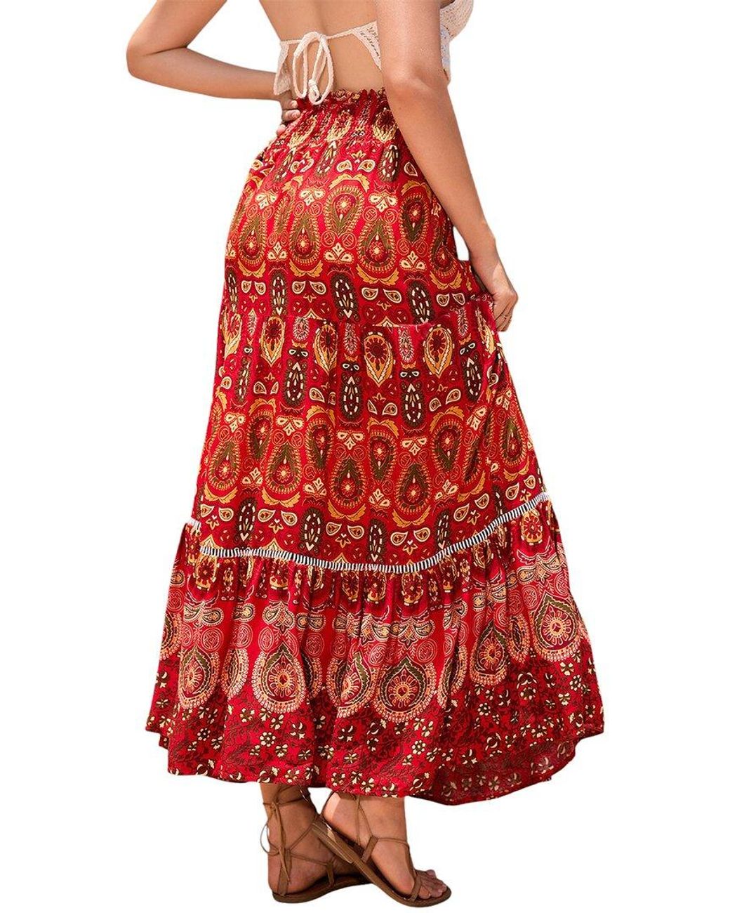 ENJOY PETRA Red Midi Skirt