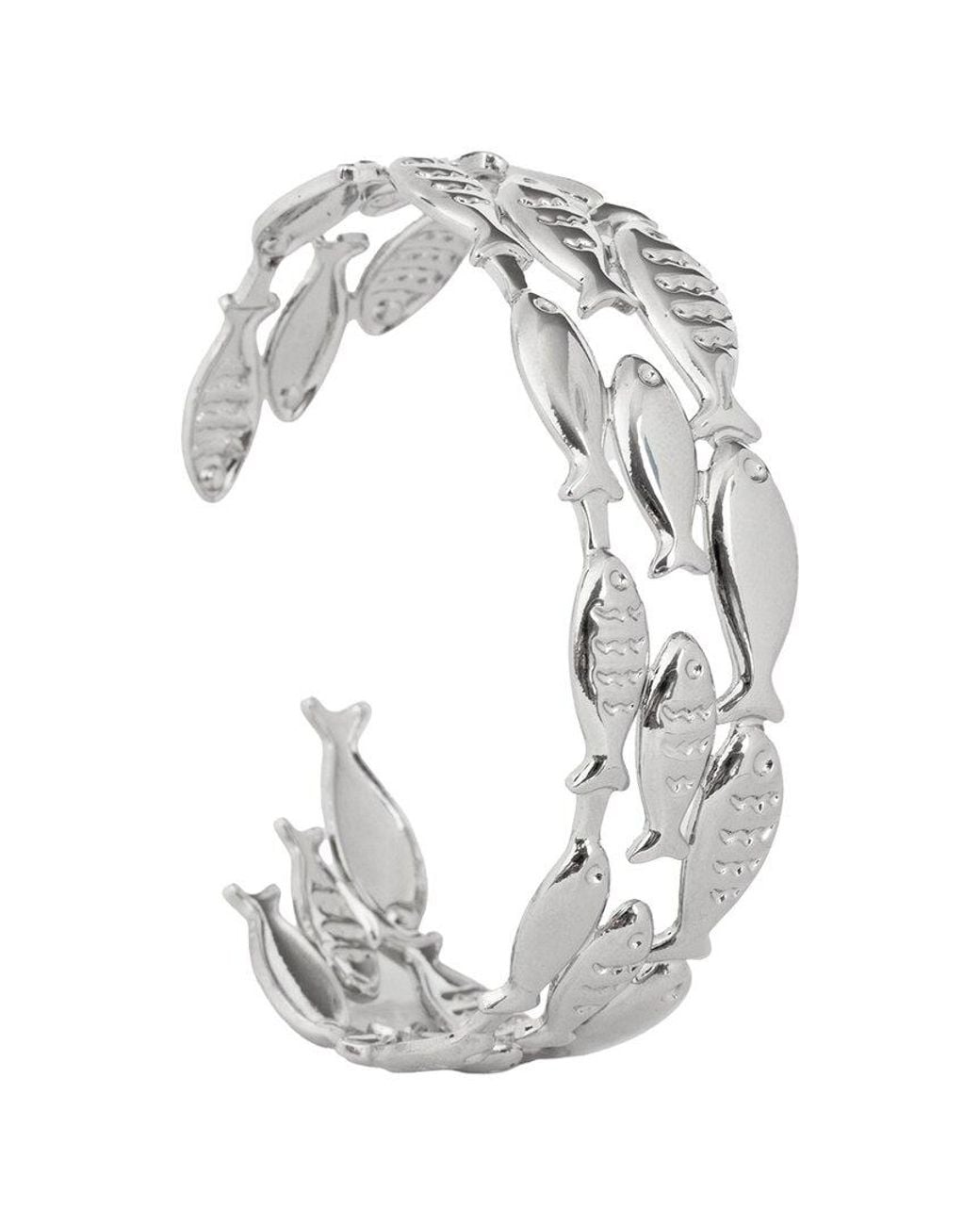 Saachi White Fish Metal Cuff Bracelet