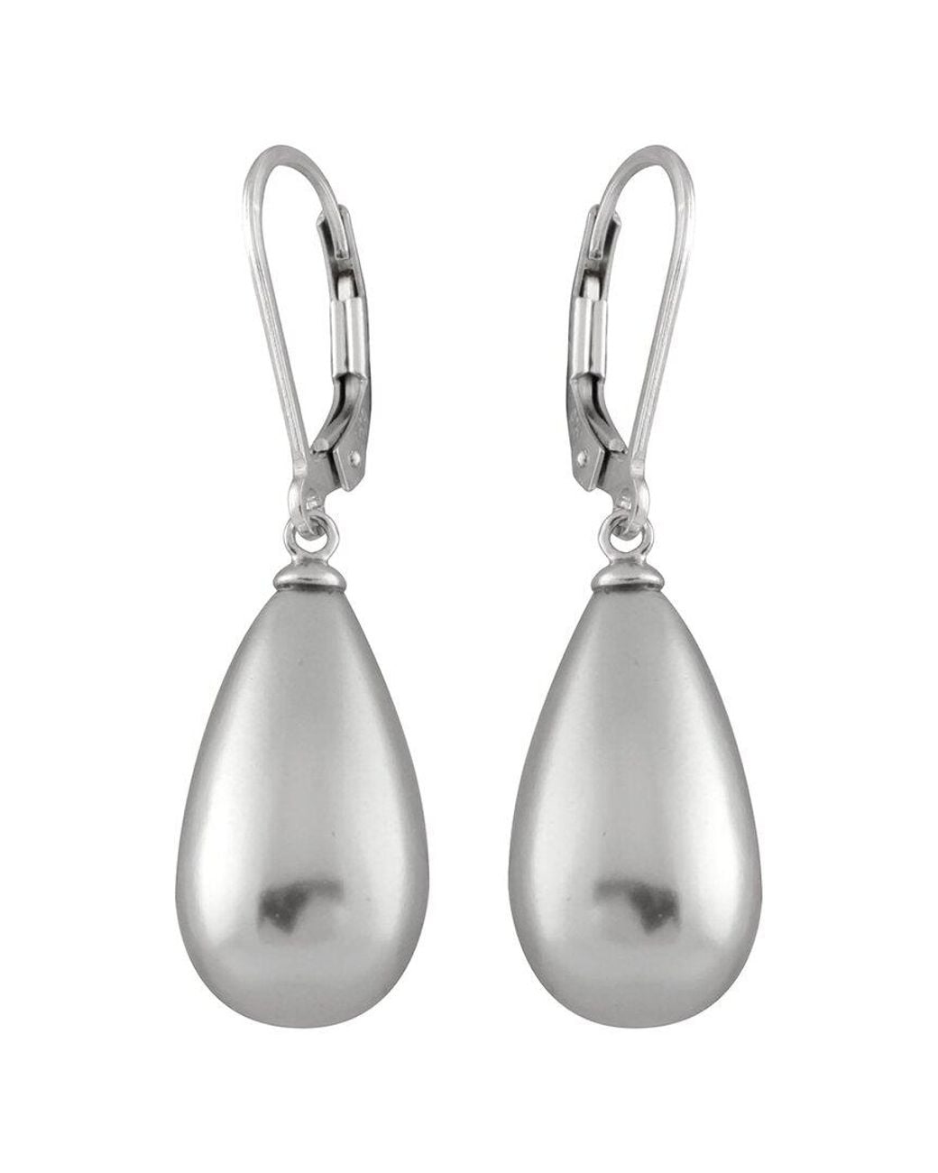Splendid White 10X18Mm Pearl Earrings
