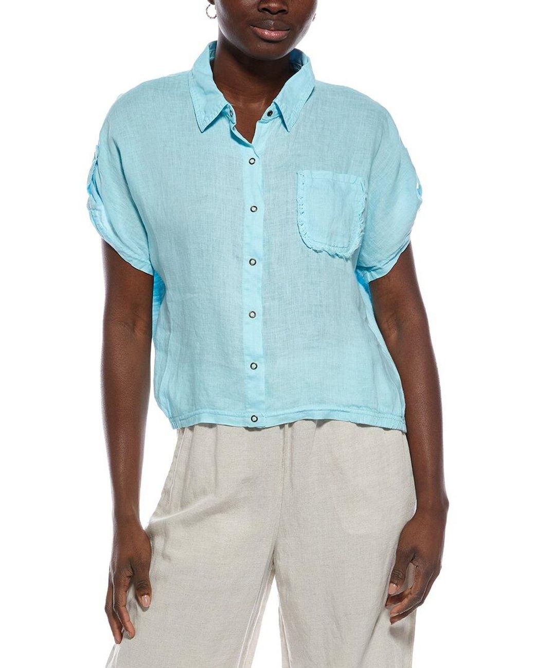 XCVI Blue Abner Top