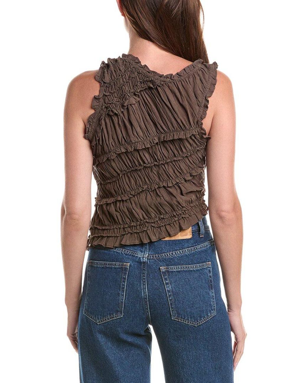 Free People Blue Sands Smocked Top