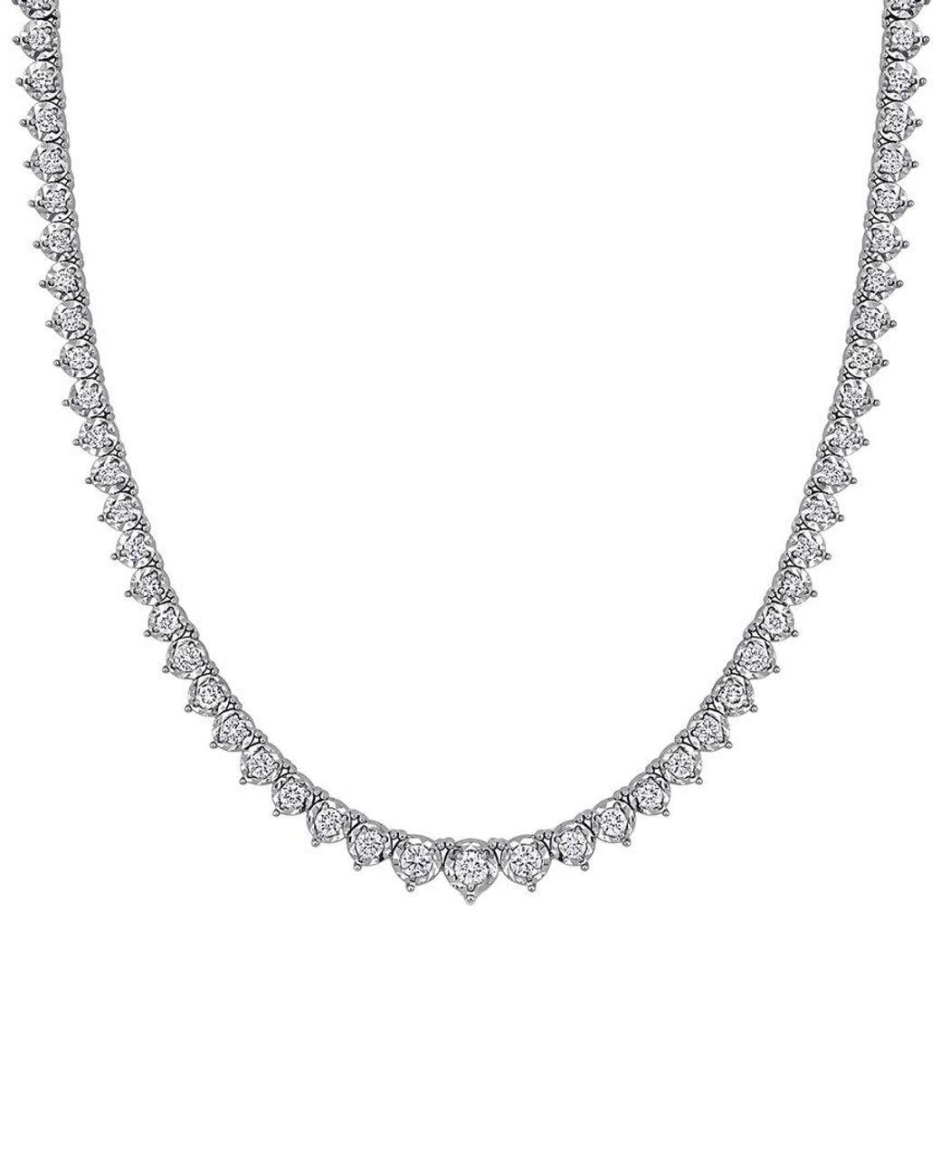 Rina Limor Metallic 14K 4.04 Ct. Tw. Diamond Tennis Necklace