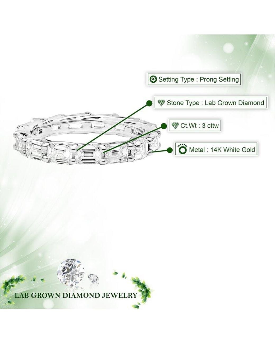 Amairah White 14K 3.00 Ct. Tw. Lab-Grown Diamond Eternity Ring