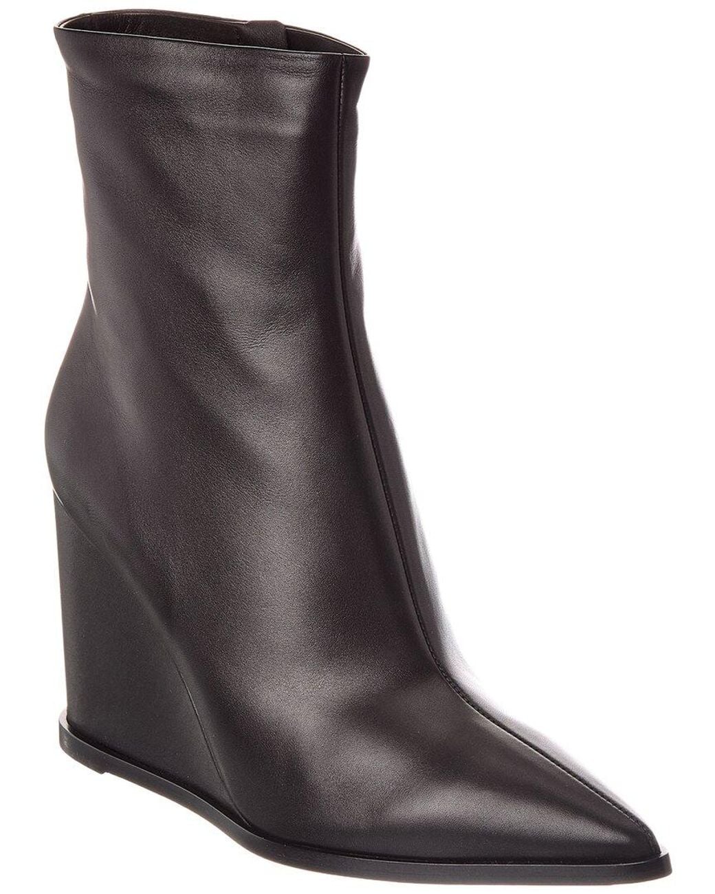 Gianvito Rossi Brown Hamnes 85 Leather Wedge Boot